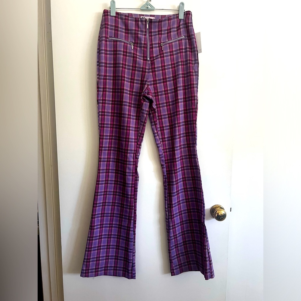 SO Clothing Women’s Pink/Purple Plaid Pants